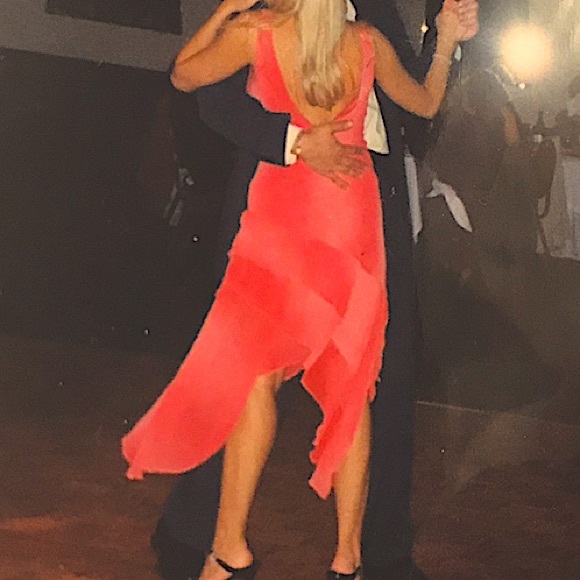 Coral asymmetrical slip dress - Picture 1 of 8